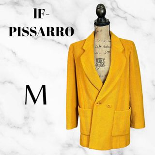 美品✨【IF-PISSARRO】アンゴラダブルテーラードジャケット　イエロー　M(テーラードジャケット)