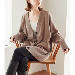 美品　ゴーシュ　シックハンドニット　ロングカーディガンガウンコート