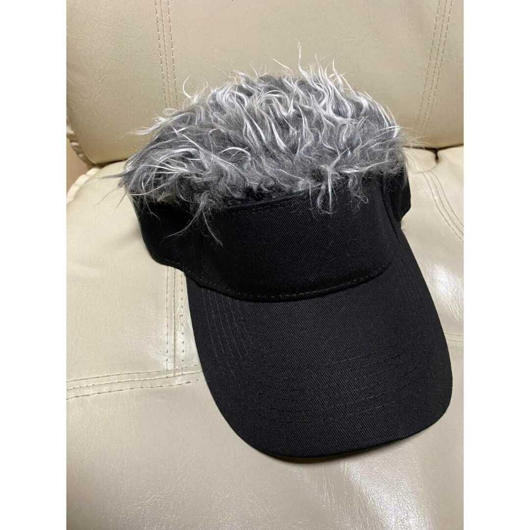 ゴルフ スポーツ メンズ サンバイザー ウイッグ グレー N300 メンズの帽子(サンバイザー)の商品写真
