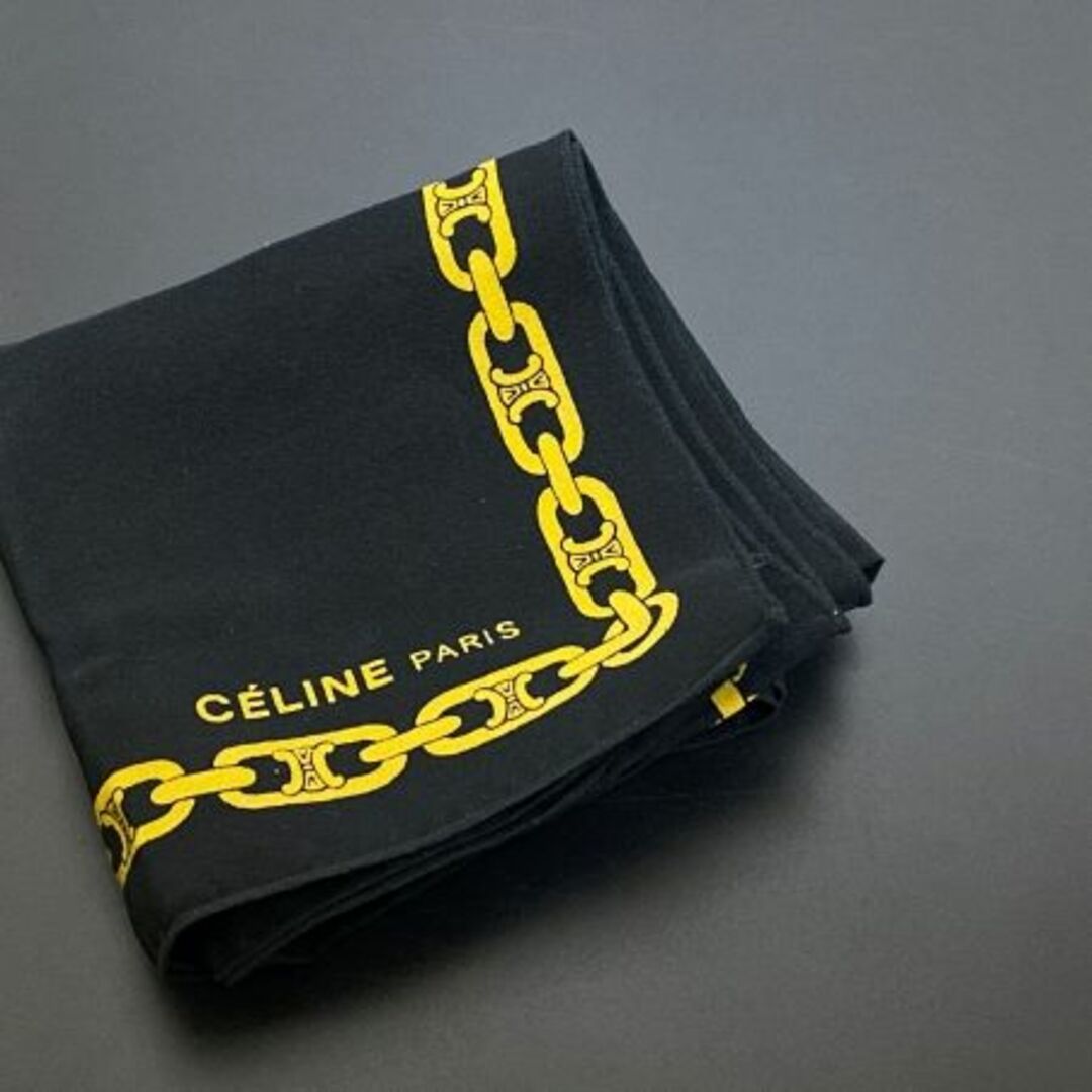 セリーヌ CELINE ハンカチ ブラック レトロ レディースのファッション小物(ハンカチ)の商品写真