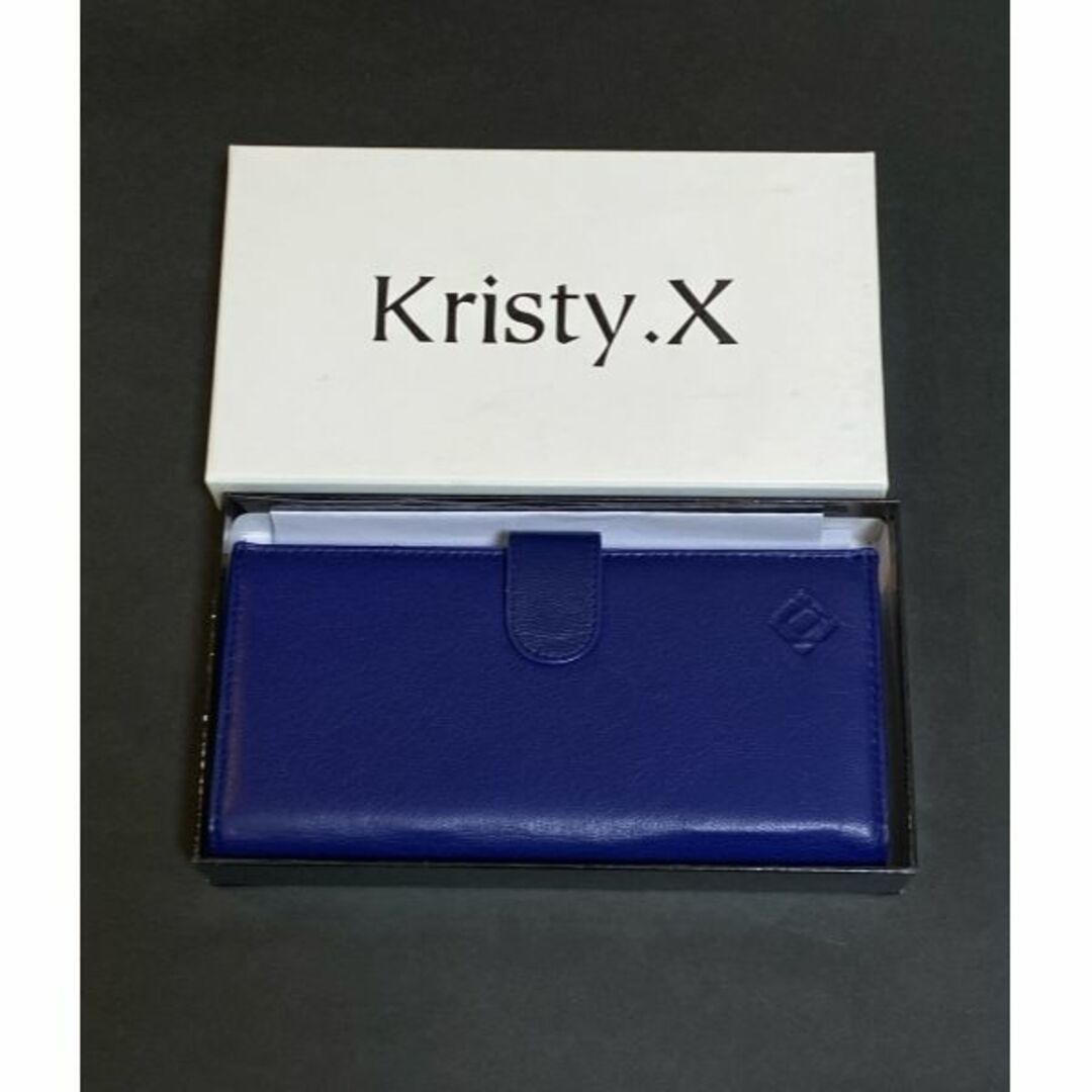 Kristy.X 長財布 ブルー 牛革100％ Genuine Leather  メンズのファッション小物(長財布)の商品写真