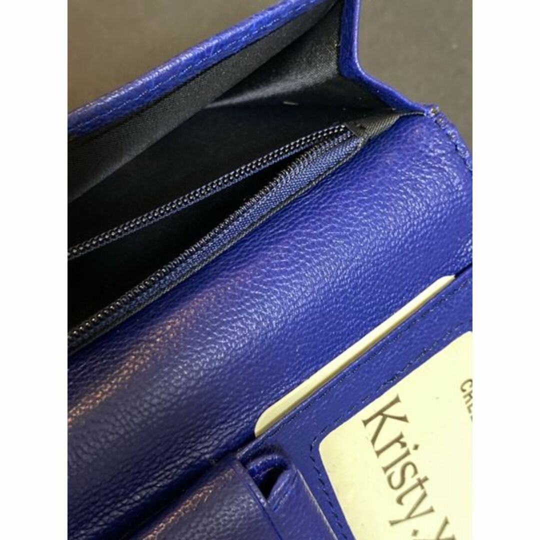 Kristy.X 長財布 ブルー 牛革100％ Genuine Leather  メンズのファッション小物(長財布)の商品写真