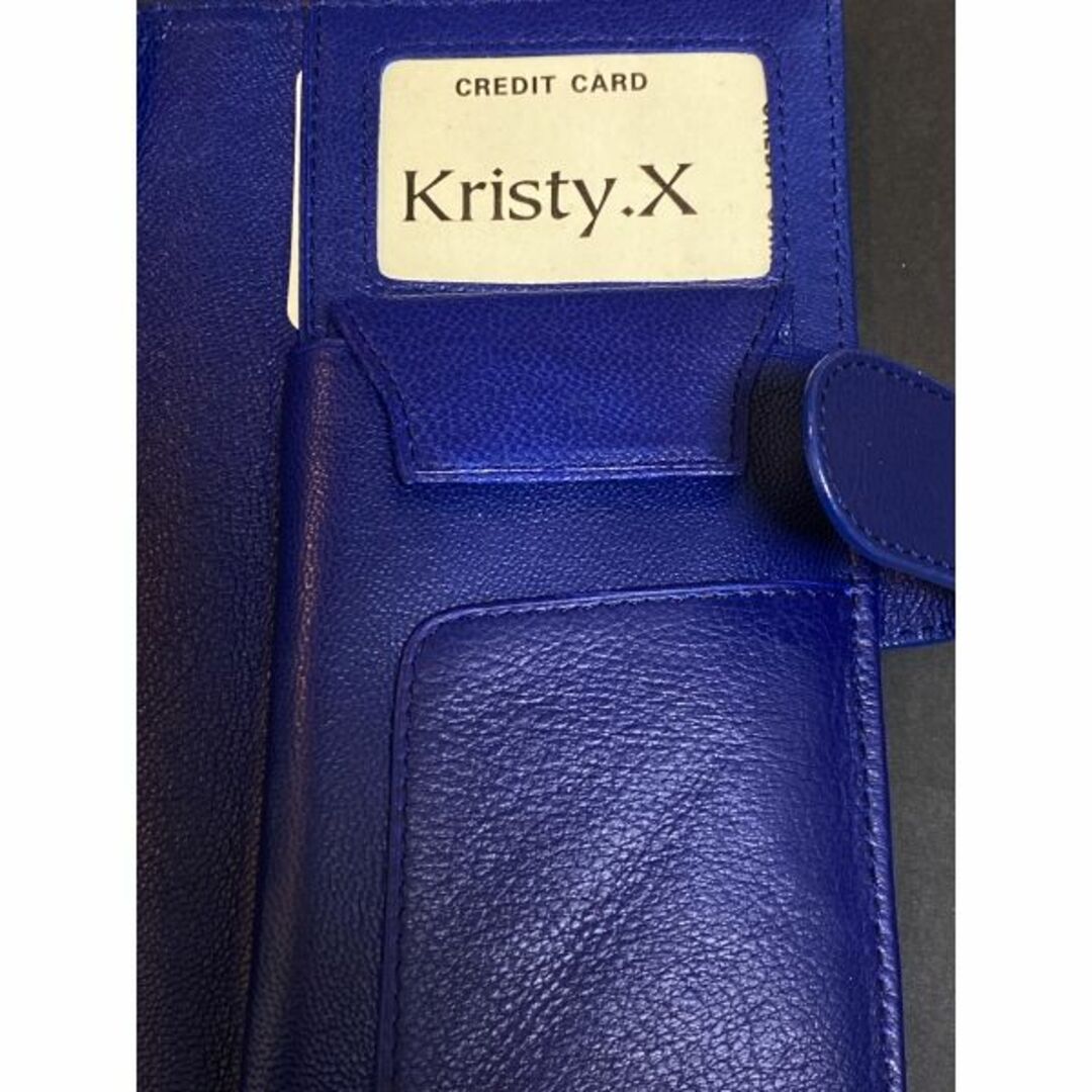 Kristy.X 長財布 ブルー 牛革100％ Genuine Leather  メンズのファッション小物(長財布)の商品写真