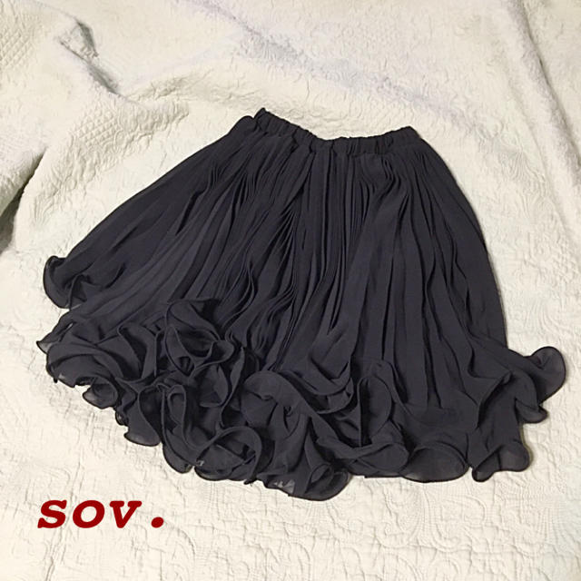 DOUBLE STANDARD CLOTHING - sov.  ダブルスタンダード ボリュームシフォンプリーツのフレアスカート