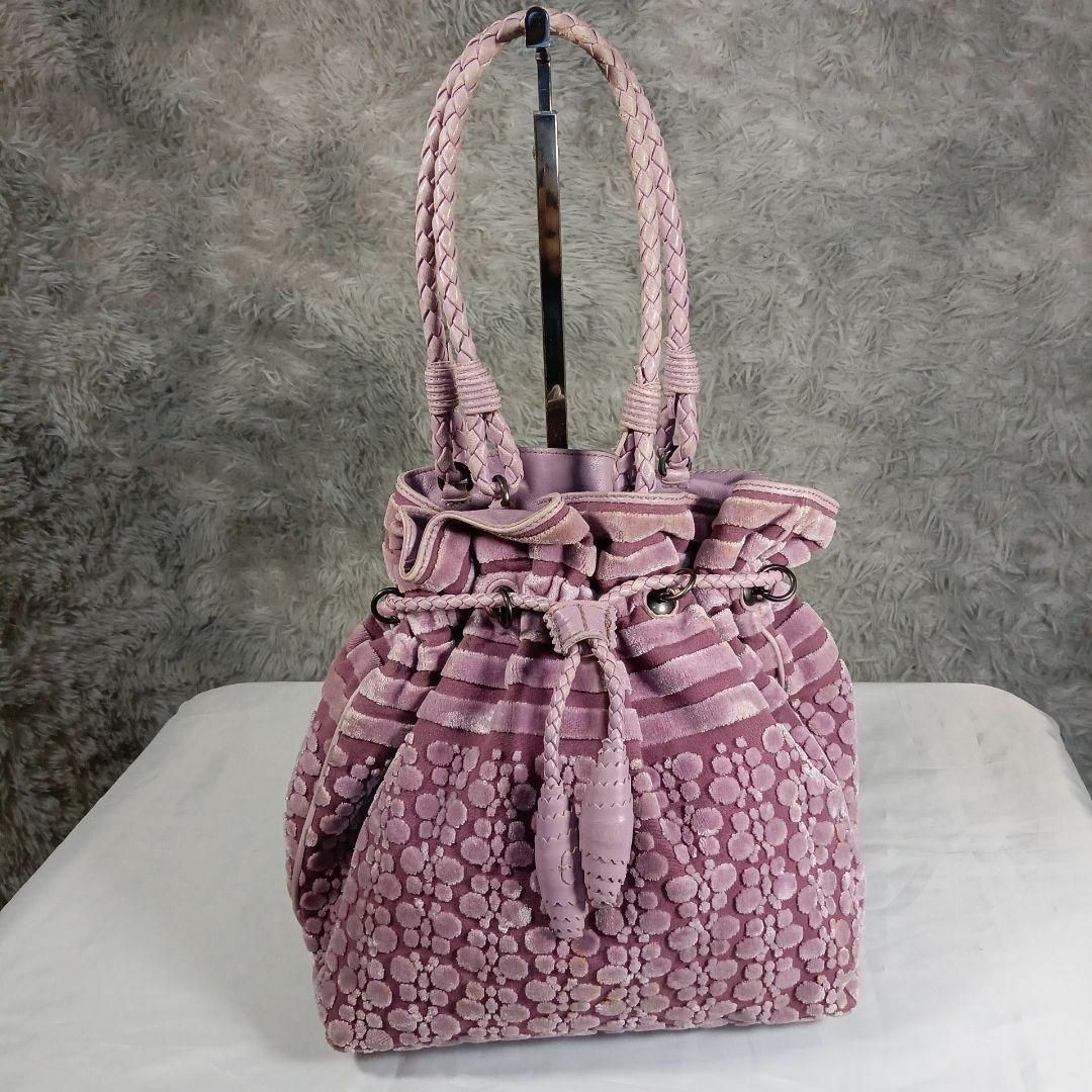 Bottega Veneta(ボッテガヴェネタ)のH8美品　ボッテガヴェネタ　巾着ハンドバッグ　ポーチ　セット　イントレチャート レディースのバッグ(ハンドバッグ)の商品写真