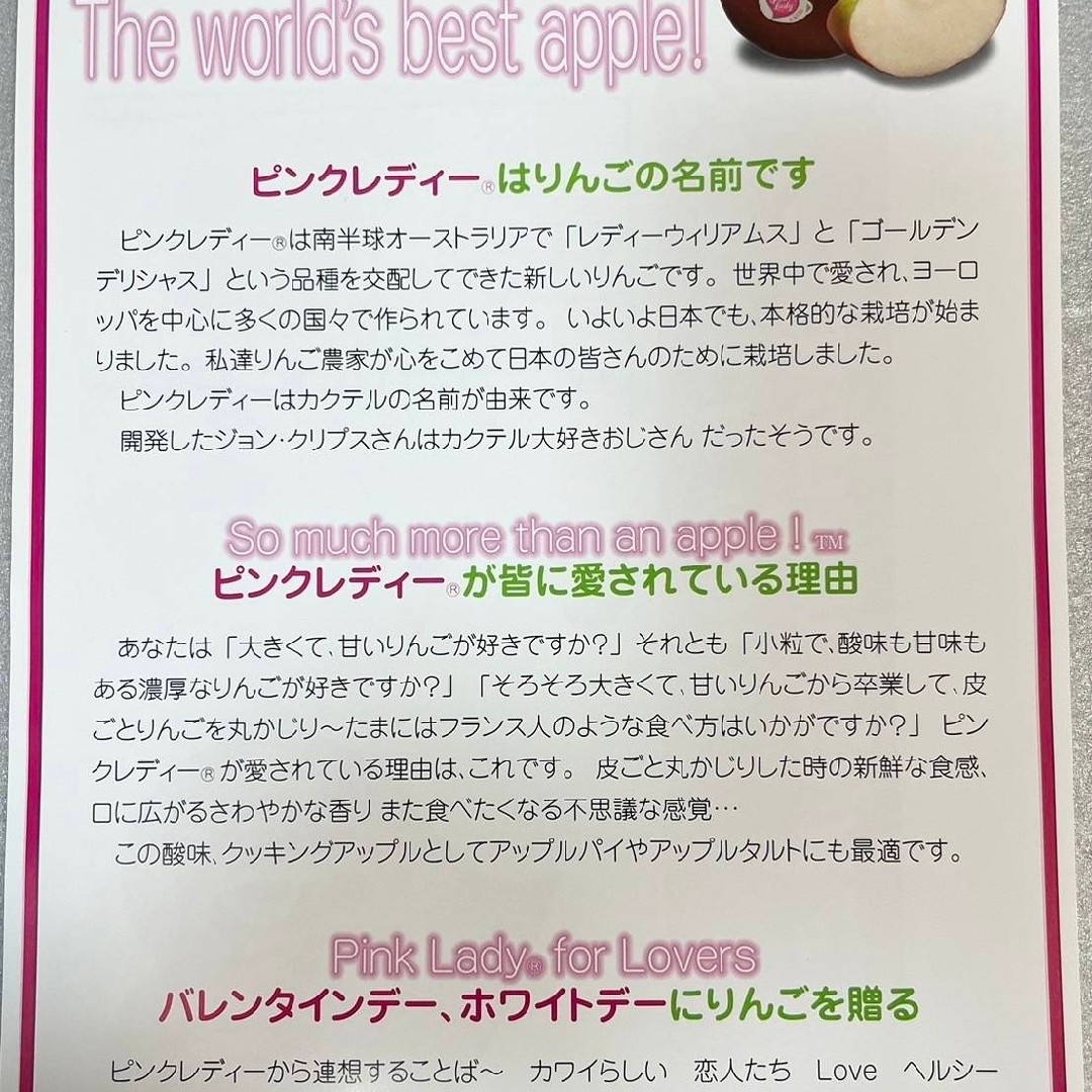 ピンクレディ食べて見ませんか　1300gほど安曇野より 食品/飲料/酒の食品(フルーツ)の商品写真