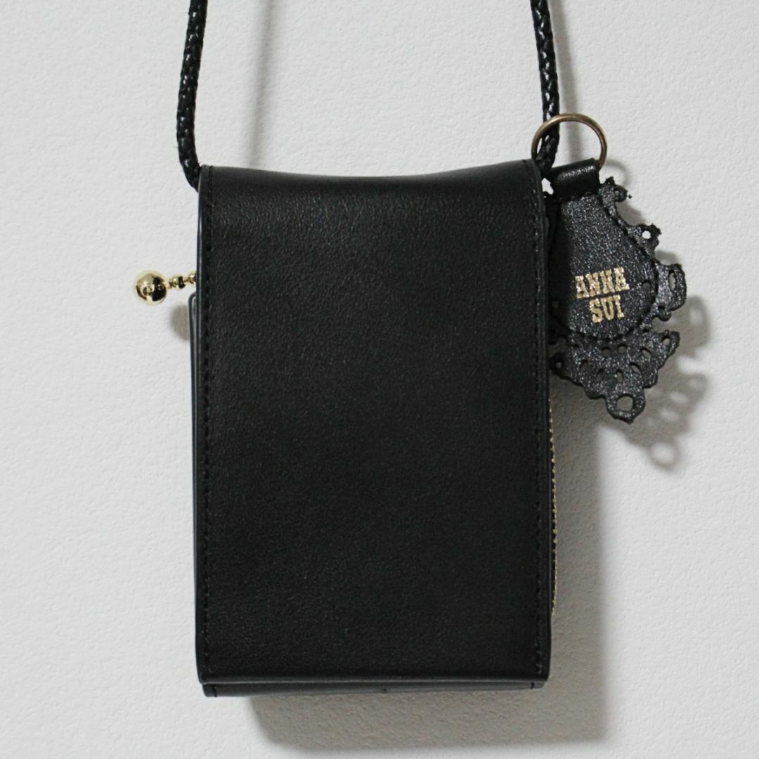ANNA SUI(アナスイ)の新品 アナスイ エニータイム ショルダーコード付きレザーマルチケース 巾着袋有 レディースのファッション小物(コインケース)の商品写真