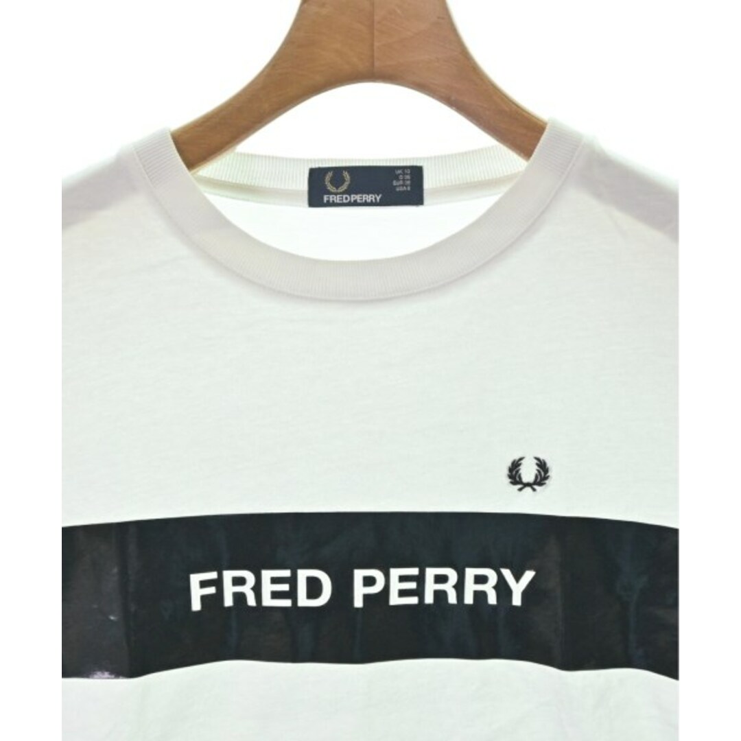 FRED PERRY(フレッドペリー)のFRED PERRY フレッドペリー Tシャツ・カットソー 38(M位) 白 【古着】【中古】 レディースのトップス(カットソー(半袖/袖なし))の商品写真