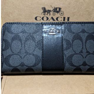 コーチ(COACH)のCOACH 長財布　黒系シグネチャー黒のワンポイント(長財布)