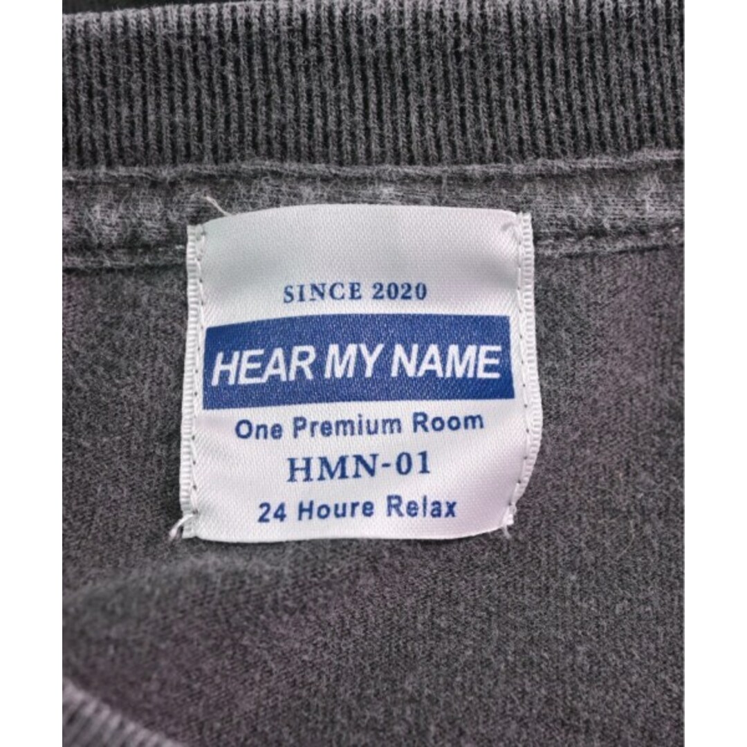 HEAR MY NAME ヒアマイネイム Tシャツ・カットソー XL グレーx白 【古着】【中古】 レディースのトップス(カットソー(半袖/袖なし))の商品写真
