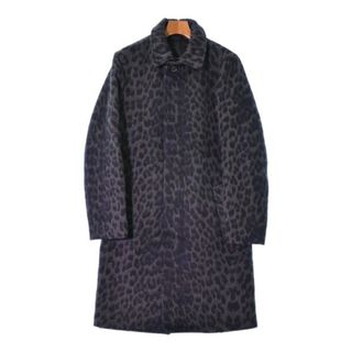 スリーワンフィリップリム(3.1 Phillip Lim)の3.1 Phillip Lim ステンカラーコート S グレーx黒x紺(豹柄) 【古着】【中古】(ステンカラーコート)