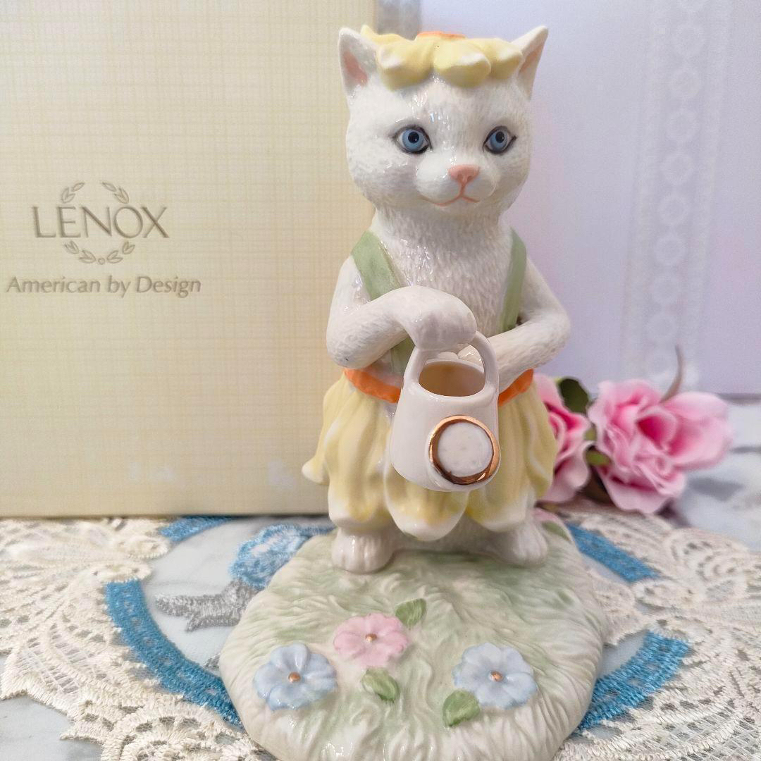 レビュー高評価のおせち贈り物 レノックス陶器 猫置物 - インテリア小物