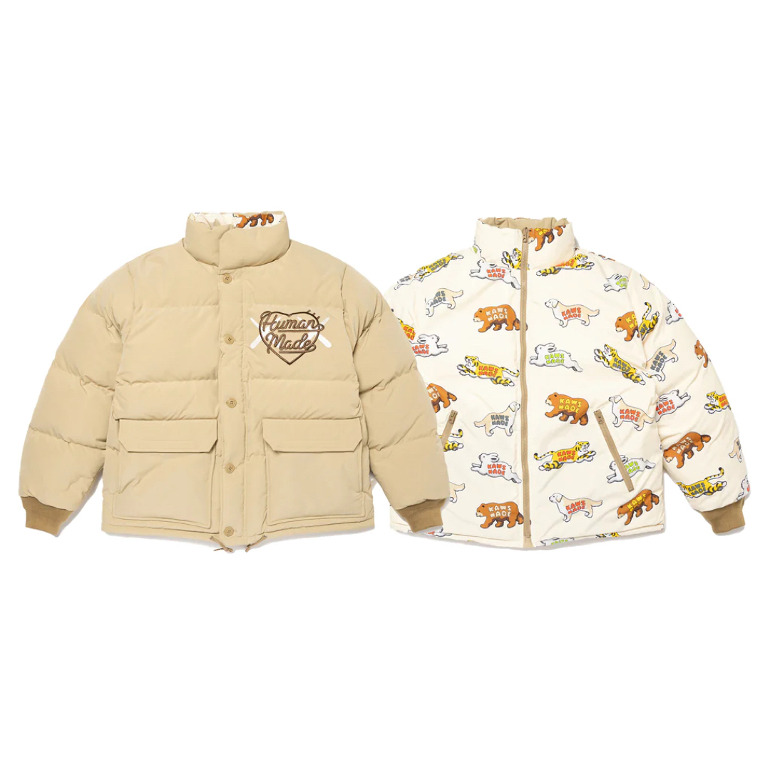 HUMAN MADE - M HUMAN MADE KAWS DOWN JACKET BEIGE カウズの HUMAN MADE - M HUMAN MADE KAWS DOWN JACKET BEIGE カウズの