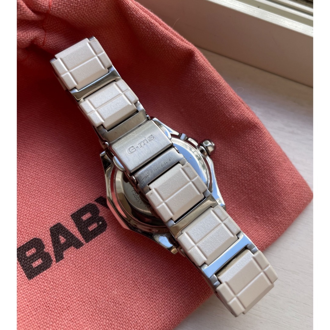 Baby-G(ベビージー)の【稼働中】ベビーG電波ソーラー腕時計28㎜シルバー／うすいピンク(*^_^*) レディースのファッション小物(腕時計)の商品写真