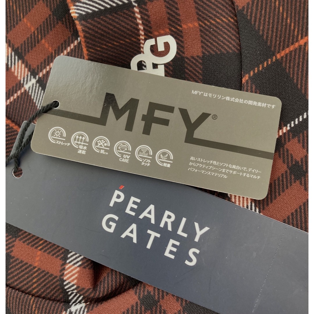 PEARLY GATES(パーリーゲイツ)の新品 パーリーゲイツ カノコダンボール ハイネックカットソー(6)サイズLL/茶 スポーツ/アウトドアのゴルフ(ウエア)の商品写真
