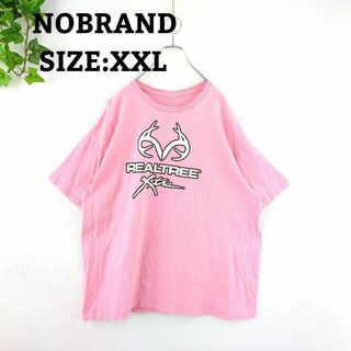Tシャツ US古着 XXL オーバーサイズ ビッグプリント ピンク 半袖(Tシャツ/カットソー(半袖/袖なし))