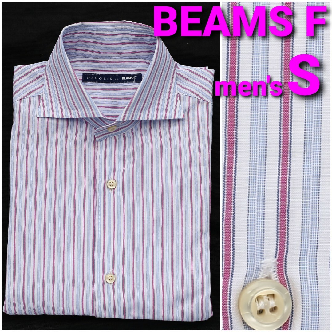 BEAMS F(ビームスエフ)のBEAMS F ビジネスシャツ メンズS ホリゾンタルカラー ストライプ メンズのトップス(シャツ)の商品写真