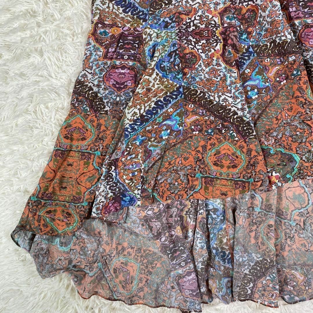 GRACE CONTINENTAL(グレースコンチネンタル)のグレースコンチネンタル　総柄　ロングスカート　シルク100% 絹　マーメイド レディースのスカート(ロングスカート)の商品写真