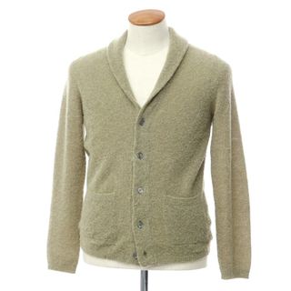 【中古】セッテフィーリ カシミア Settefili Cashmere アルパカウール ショールカラーニットカーディガン ライトグリーン系【サイズ48/S】【メンズ】(カーディガン)