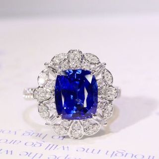 天然ロイヤルブルーサファイア リング ペンダントトップ2Way3.05ct f(リング(指輪))