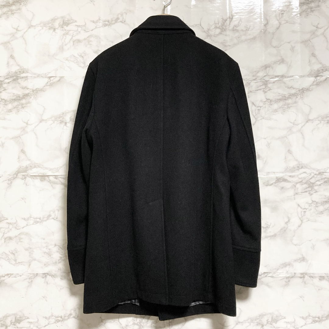 BURBERRY BLACK LABEL(バーバリーブラックレーベル)の【美品】BURBERRY BLACK LABEL ウールメルトン マリンコート メンズのジャケット/アウター(ステンカラーコート)の商品写真