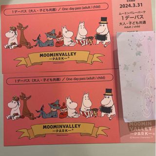 ムーミン(MOOMIN)のムーミンバレーパーク1デーパス 大人・こども共通2枚セット(遊園地/テーマパーク)