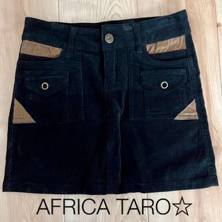 アフリカタロウ(AFRICATARO)のAFRICA TARO☆コーデュロイミニスカート ブラック(ミニスカート)