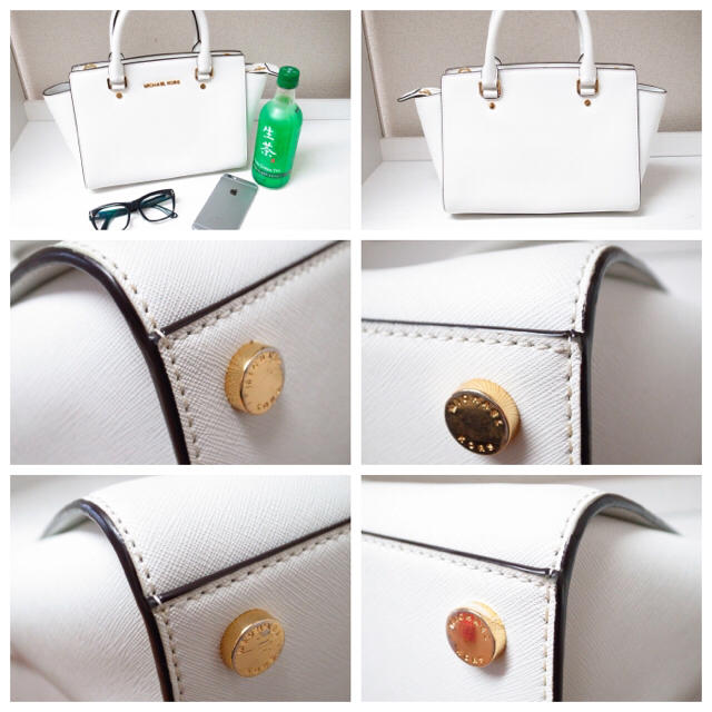 みゆ様専用♡マイケルコース 2wayバッグ 白 ゴールド レザー みゆ様専用♡マイケルコース 2wayバッグ 白 ゴールド レザー