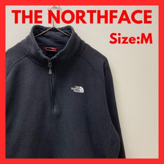 ザノースフェイス(THE NORTH FACE)の【美品】古着　ノースフェイス　ハーフジップ　フリースシャツ　黒　メンズM(スウェット)