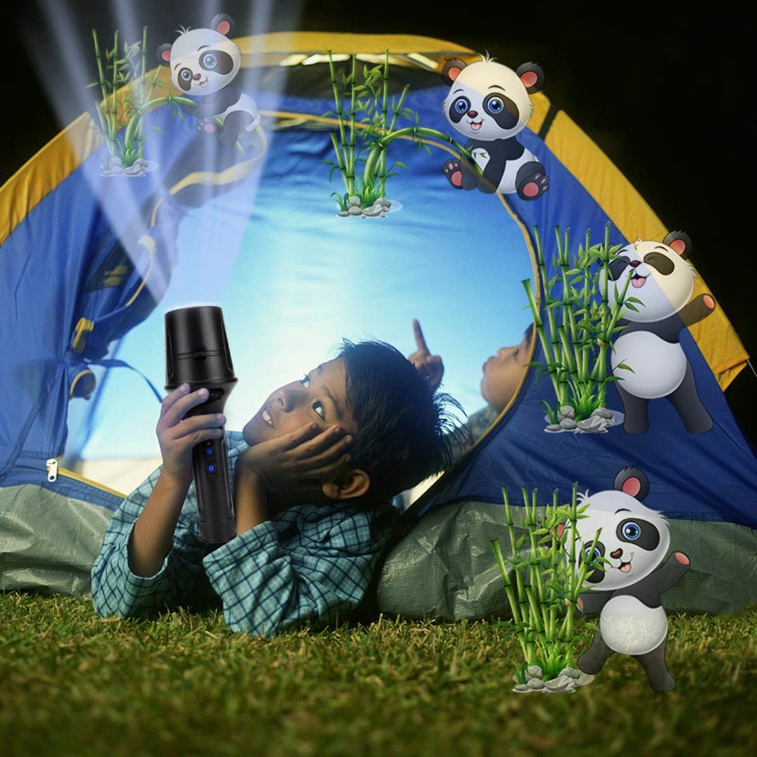 【色: 5w/12枚フィルム】投影ランプ+懐中電灯 プロジェクターライト 三脚付 キッズ/ベビー/マタニティのおもちゃ(楽器のおもちゃ)の商品写真
