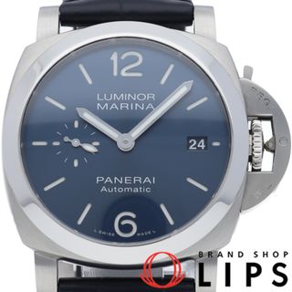 パネライ(PANERAI)のパネライ ルミノール クアランタ 40mm ブルー Luminor Marina Quaranta PAM01370 箱 保証書 バンド SS/革 メンズ時計 ブルー 仕上げ済 美品 【中古】(その他)