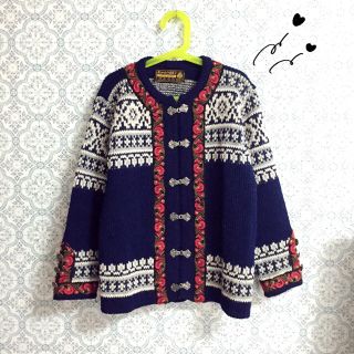 【VINTAGE】ノルウェー製花柄ニット♡美品(ニット/セーター)