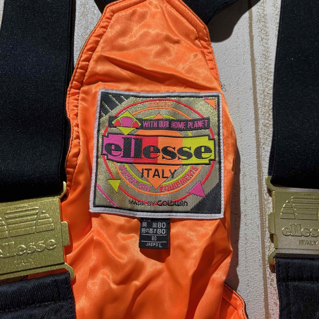 ellesse(エレッセ)の【ellesse】エレッセ レトロ スキーウェア 上下セット Lサイズ ブラック スポーツ/アウトドアのスキー(ウエア)の商品写真