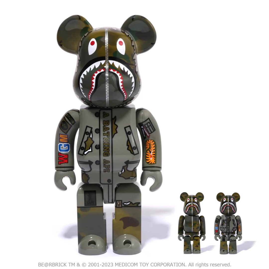 BAPE x BE@RBRICK x ALPHA CAMO SHARK 400%その他