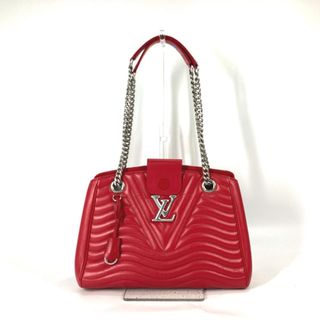 ルイヴィトン(LOUIS VUITTON)のルイヴィトン LOUIS VUITTON チェーントート M51497 ニューウェーブ 肩掛け カバン Wチェーン ショルダーバッグ レザー レッド 美品(ショルダーバッグ)