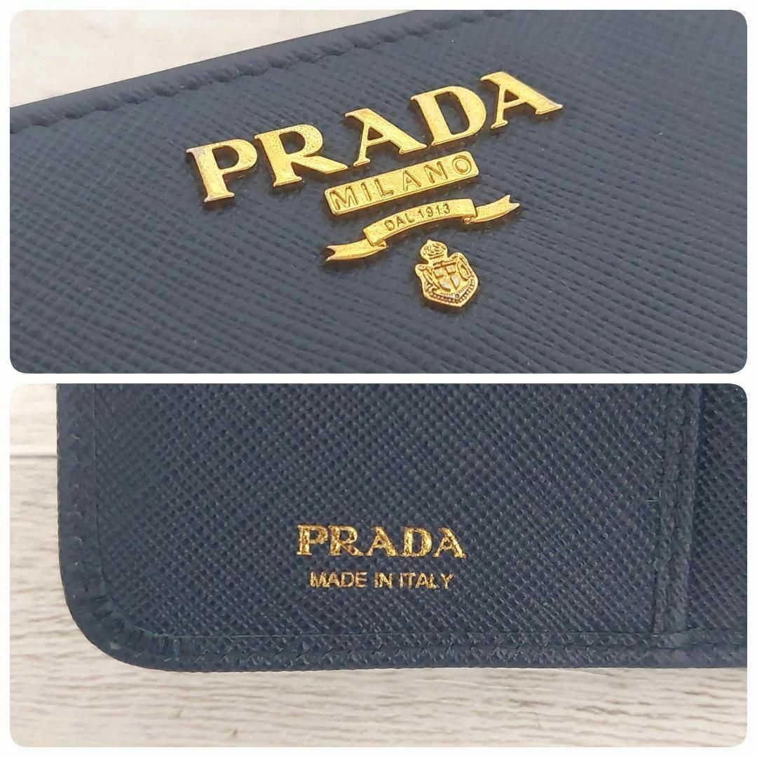 PRADA(プラダ)の【大人気・極美品】PRADA プラダ サフィアーノ 折り財布 ブルー レディースのファッション小物(財布)の商品写真