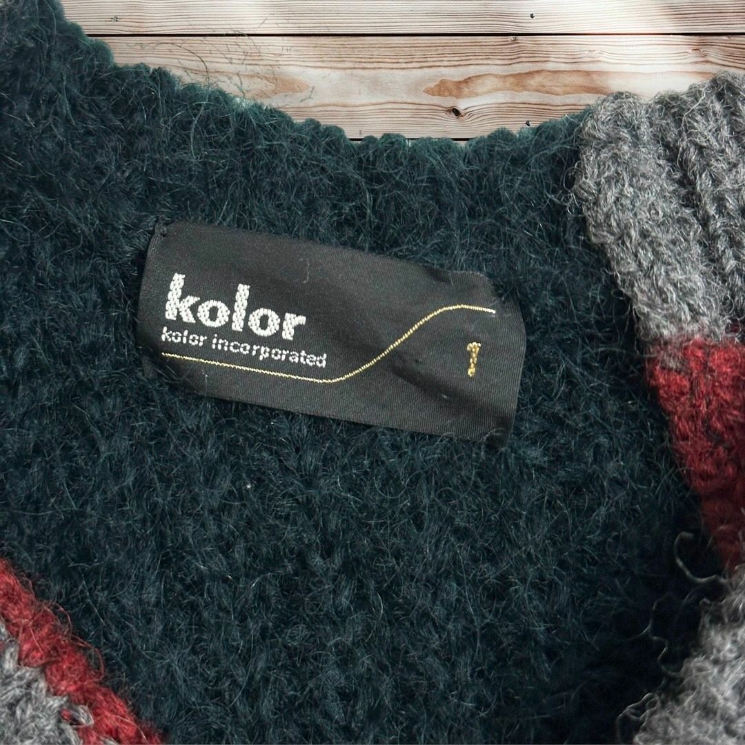 kolor(カラー)の【人気デザイン】カラー モヘア ニット セーター クレイジーパターン 異素材 1 メンズのトップス(ニット/セーター)の商品写真