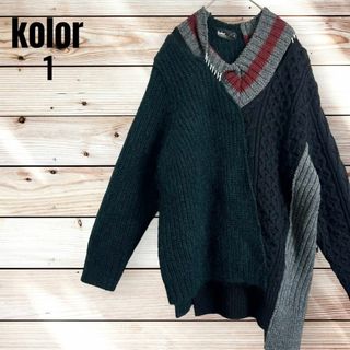 kolor - kolor20aw クレイジーパターンニットの通販 by shop｜カラー ...