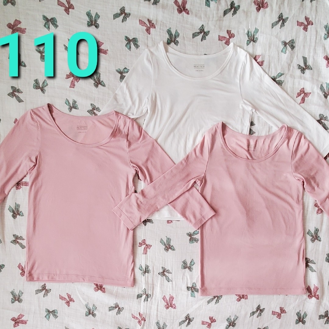 UNIQLO(ユニクロ)の110　ヒートテック3枚セット　ユニクロ キッズ/ベビー/マタニティのキッズ服女の子用(90cm~)(下着)の商品写真