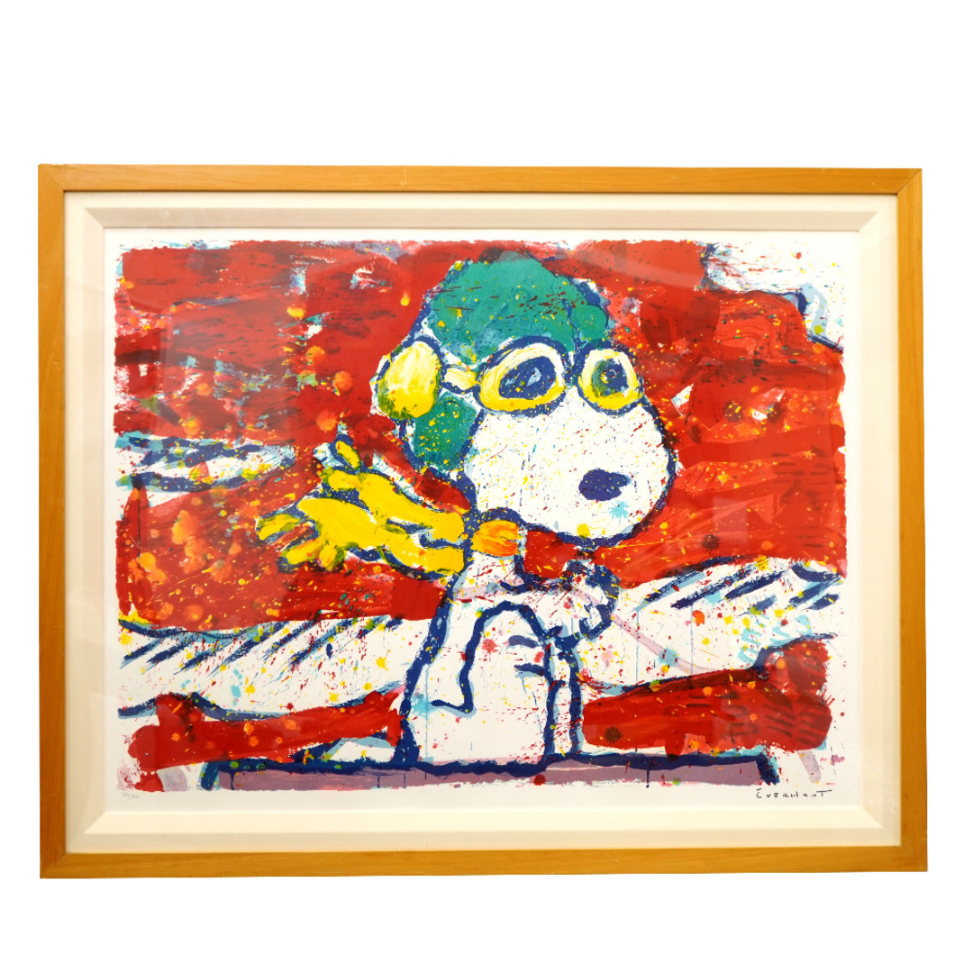 置物美品 トム・エバーハート LOW FAT MEAL OVER SANTA MONICA リトグラフ スヌーピー 絵画 絵  0074Tom Everhart