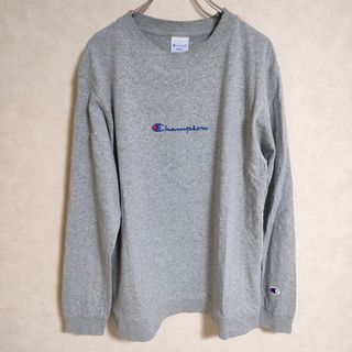 チャンピオン(Champion)のChampion ロゴ刺繍 サイズS 長袖Ｔシャツ カットソー ロンＴ グレー メンズ チャンピオン【中古】3-1229M△(Tシャツ/カットソー(七分/長袖))