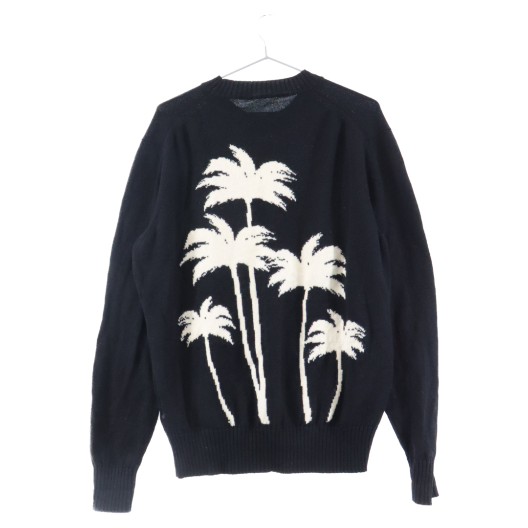 435センチ袖丈Palm Angels パームエンジェルス sweater in virgin wool with palm tree パームツリー ニット長袖セーター ブラック PMHE013E20KNI001