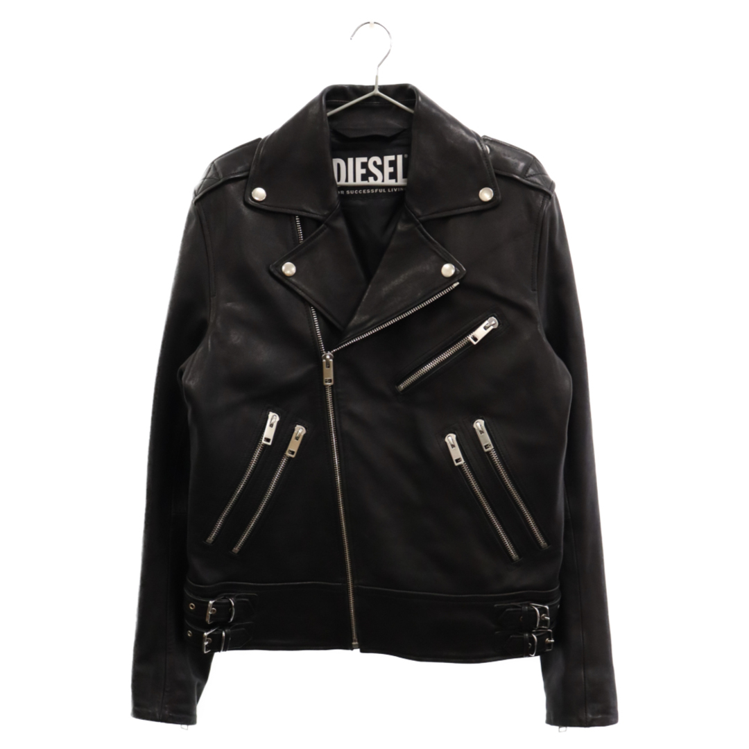 DIESEL ディーゼル L-GARRETT ダブルライダースレザージャケット ブラック A02723445センチ袖丈