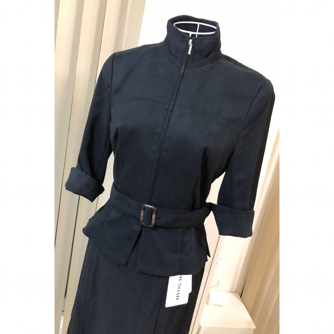 ブラックロングスカートスーツ レディースのフォーマル/ドレス(スーツ)の商品写真