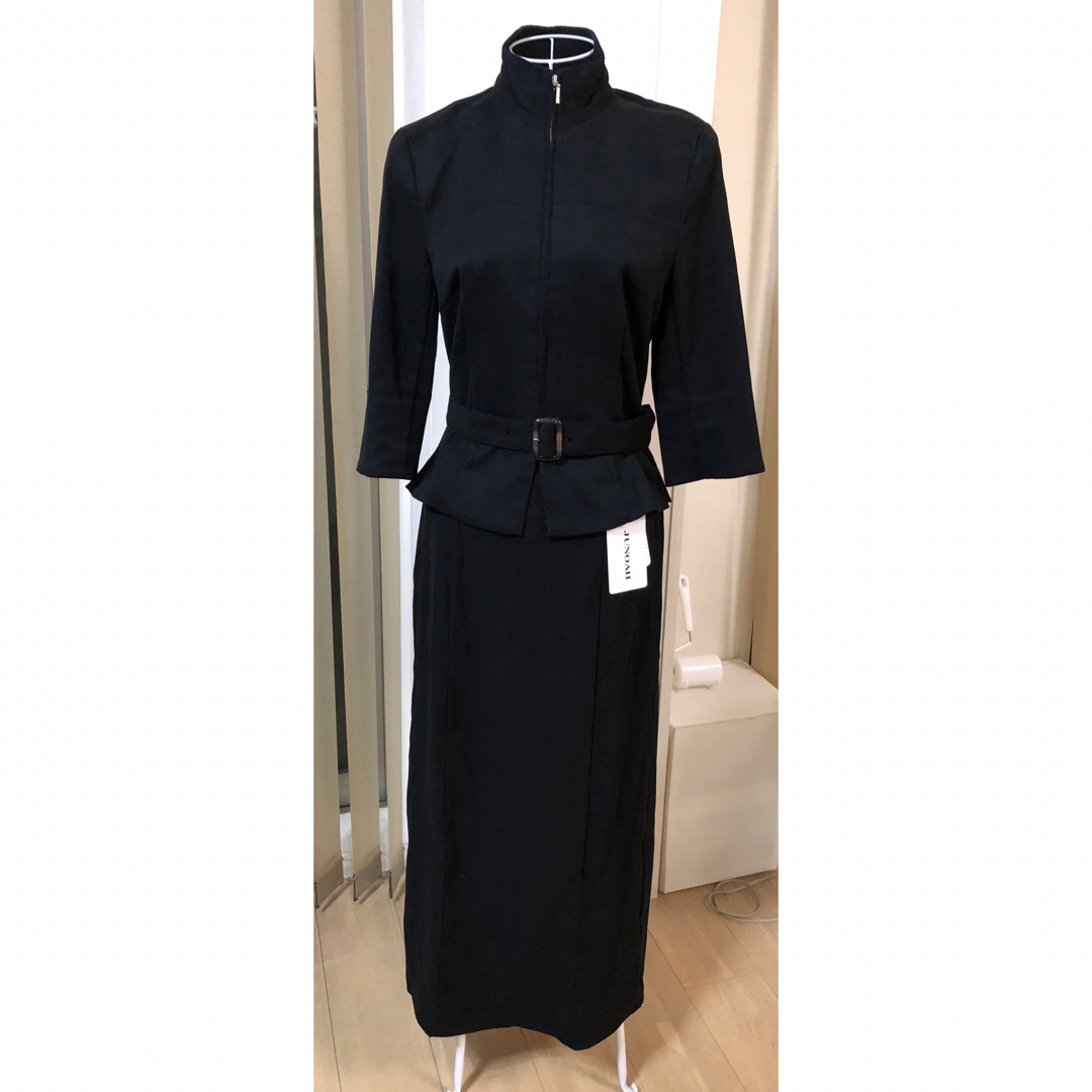 ブラックロングスカートスーツ レディースのフォーマル/ドレス(スーツ)の商品写真
