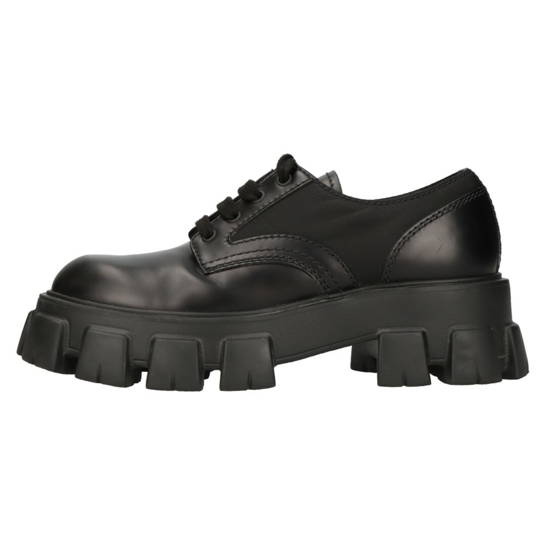 310センチワイズPRADA プラダ MONOLITH Re-nylon LACE-UP SHOES モノリス レースアップ リナイロン ダービーシューズ ブラック 6 2EE342