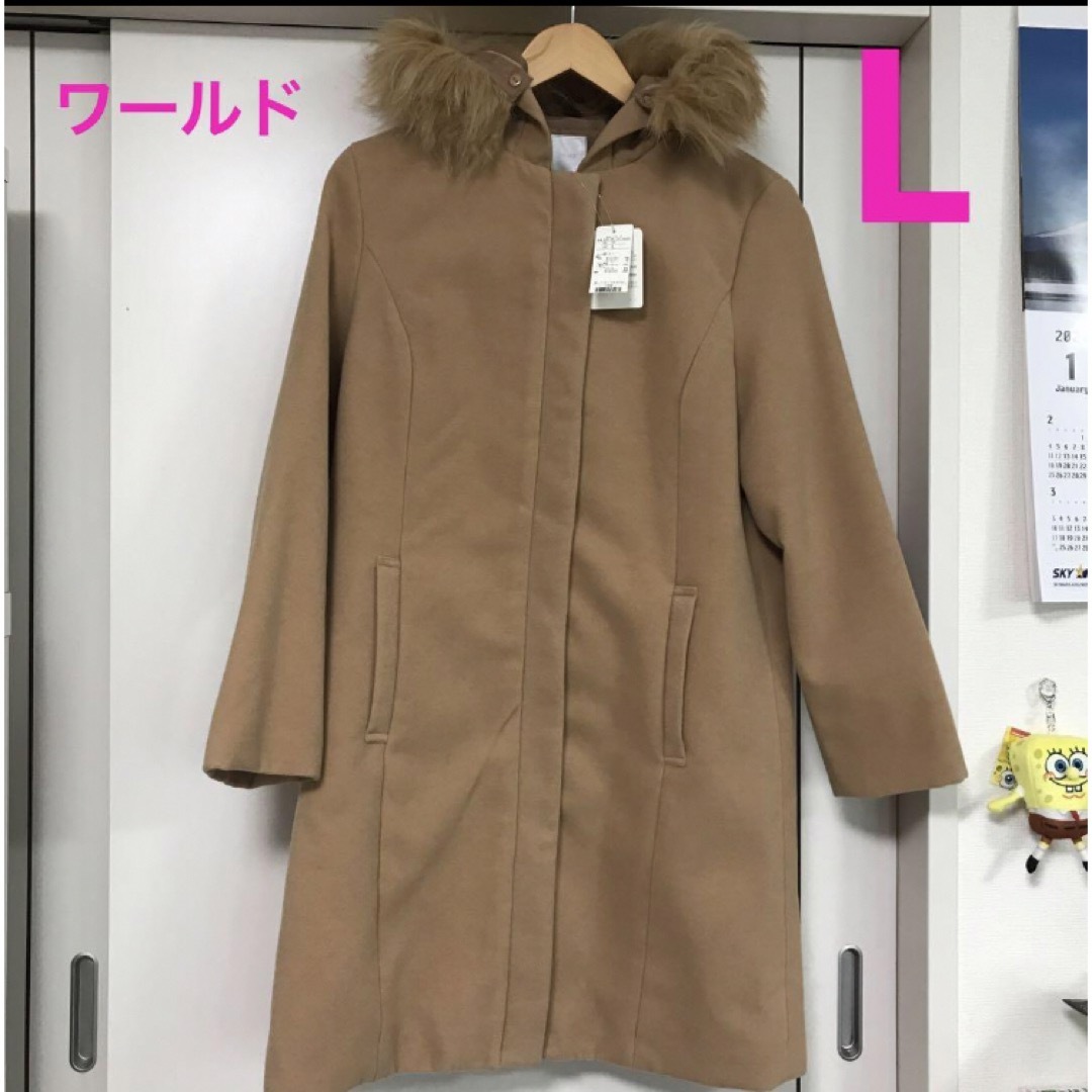 新品 未使用　ワールド ベージュのコートL