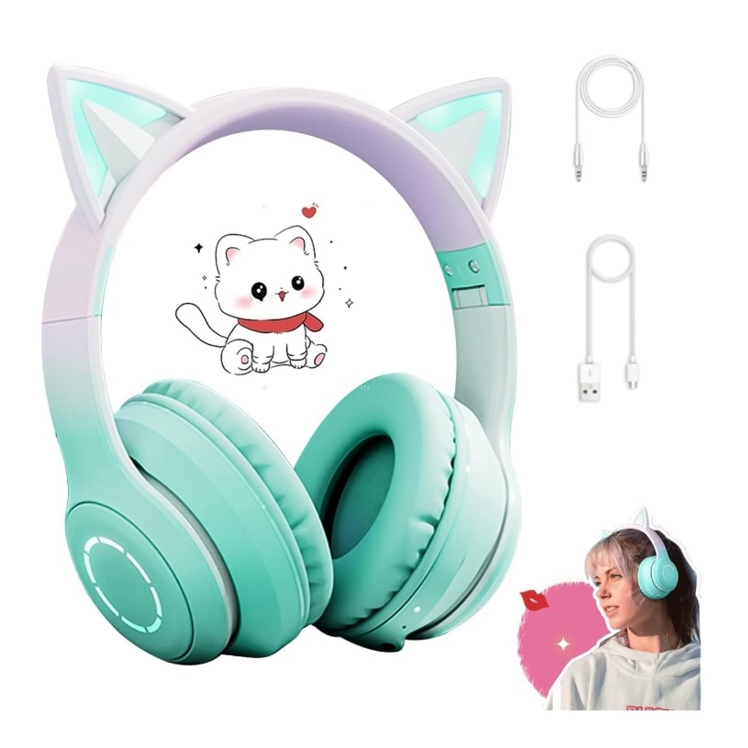 猫耳ヘッドホン グリーングラデーションカラー ワイヤレス 猫耳ヘッドホン グリーングラデーションカラー ワイヤレス