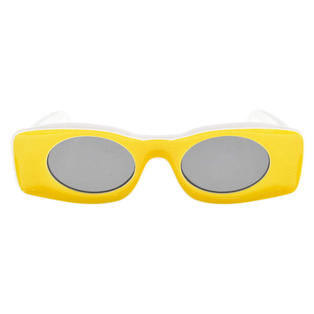 LOEWE ロエベ ×Paula's Ibiza パウラズイビザ オーバルフレームサングラス アイウェア 眼鏡 ホワイト/イエロー LW4003I3センチレンズ幅