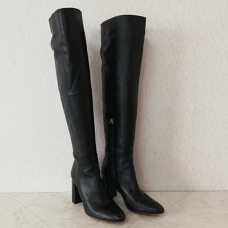 ザラ(ZARA)の美品!!ZARA ザラ 本革 ニーハイブーツ 36(ブーツ)